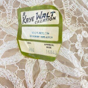 Vintage A Kaye Walt Creation Embroidered Doily and Runner Lace Set of 2